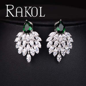 Pendientes de Circonita con Forma de Marquesa, de Lujo, para Boda, RAKOL EP4084 - Product Image 6