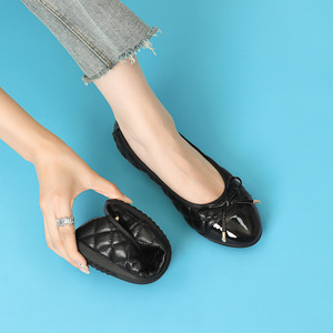 <span class=keywords><strong>Scarpe</strong></span> Classiche <span class=keywords><strong>Eleganti</strong></span> da Donna con Fiocco e Tacco Piatto in Pelle PU Morbida per Guida e Gravidanza, <span class=keywords><strong>Comode</strong></span> Ballerine da Donna - Product Image 2