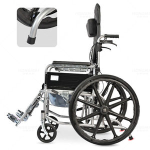 Fauteuil roulant manuel léger avec fonction toilette pour personnes âgées et handicapées, frein en U, design pliable - Product Image 5