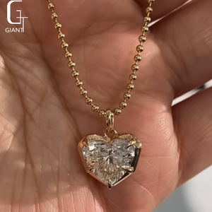 Collana da Donna Trendy con Pendente <span class=keywords><strong>Solitario</strong></span> a Cuore in <span class=keywords><strong>Oro</strong></span> Massiccio 18K con <span class=keywords><strong>Diamante</strong></span> da Laboratorio Certificato IGI HPHT CVD D VS1 di Lusso - Product Image 5