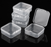 Boîte de rangement en plastique transparente avec couvercle à charnière pour petites pièces, bijoux, quincaillerie, boîte de rangement en plastique
