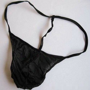 Sous-vêtements pour hommes sexy en maille, string en U, taille basse, respirant, rouge, en polyester - Product Image 3