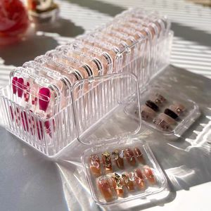 Acrylic Nail Storage Box Transparent Airtight Case For Nail Art Tips Stackable With Lid 7.5x7.5cm 8.5x8.5cm Rectangular Box - Product Image 4