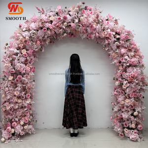 Nouveauté : Fleurs artificielles rose vif pour arche de mariage – Arche florale 3D pour mariage à vendre - Product Image 3
