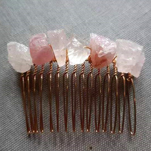 HZ Pure – Accessoires pour cheveux en cristal de quartz naturel transparent, <span class=keywords><strong>pierre</strong></span> concassée naturelle, peigne en fluorure, couronne en cristal naturel - Product Image 5