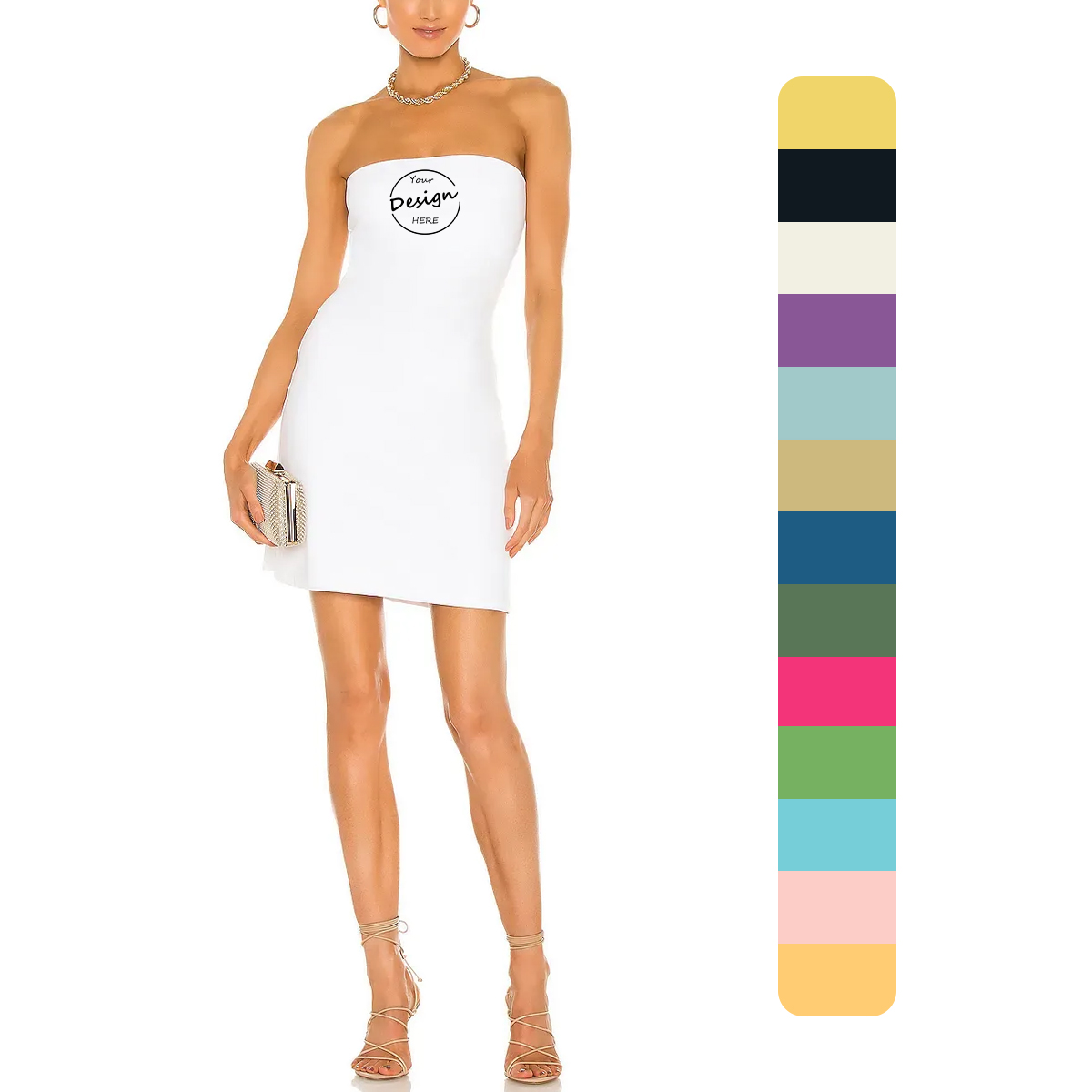 white christmas dresses Cooling Built-In Shapewear Midi Tube Dress | Slimming main image 1