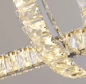 Zèle Éclairage Cuisine Pendentif Lumière Rectangle Chrome Or Cristal Conception Nordique Commutateur Contrôle En Aluminium Matériel AC Usage Domestique - Product Image 6