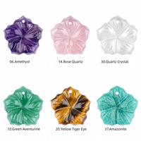 Boucles d'oreilles pendantes en cristal de fleurs sculptées à la main, pierres précieuses naturelles, pour femmes, à porter au quotidien, cadeau, vente en gros