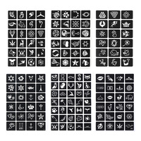 Kit de pochoirs réutilisables pour tatouage éphémère avec modèles en papier pour l'art corporel temporaire