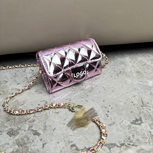 Borsa a tracolla di lusso in pelle trapuntata con logo per <span class=keywords><strong>iPhone</strong></span> Samsung, mini custodia a portafoglio per cellulare con confezione regalo - Product Image 3