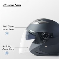 Casque ouvert élégant noir brillant en ABS avec visière, homologué DOT, design graphique, fermeture rapide, intérieur entièrement amovible, taille XL