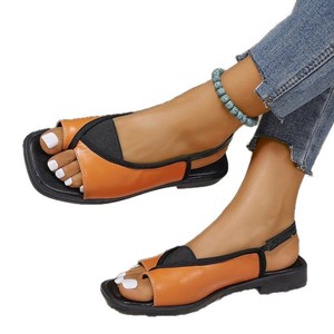 Factory Wholesale Spring New Large Size Sandals Roman One-line Flat Women's - Product Image 5