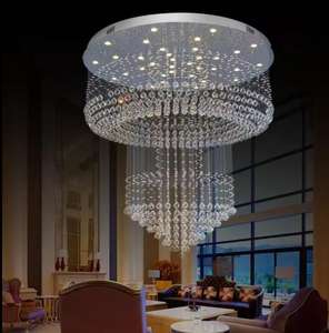 Lámpara de araña contemporánea con colgante de bola de cristal grande para hotel, villa, vestíbulo, escalera - Product Image 2