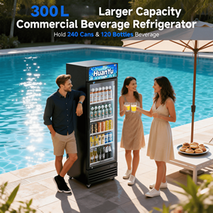 Congélateur commercial à porte vitrée, réfrigérateur vertical à refroidissement par ventilateur pour boissons, vitrine de présentation, fournitures pour entrepôts et supermarchés - Product Image 5