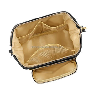 Sac fourre-tout en cuir unisexe grand ouvert avec fermeture à glissière organisateur de ligne en acier maquillage portable et mallette de rangement cosmétique mode - Product Image 3