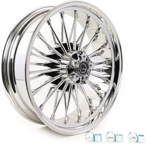 Rin Cromado ZCLH de 18 Pulgadas con Radios Gruesos para Modelos Softail <span class=keywords><strong>Fat</strong></span> Boy Dyna Street <span class=keywords><strong>Bob</strong></span> 2006-2017, Hecho en China - Product Image 2