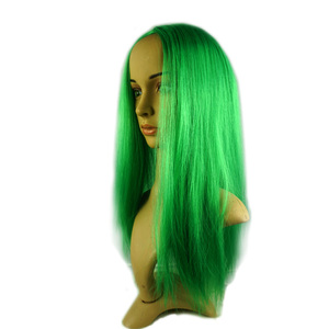 Manufactory-peluca larga de <span class=keywords><strong>cabello</strong></span> para <span class=keywords><strong>hombre</strong></span>, <span class=keywords><strong>Cosplay</strong></span> directo, color verde oscuro, longitud recta hasta el hombro - Product Image 5