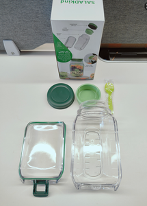 Frascos para ensalada con tapas de vidrio herméticos para almacenar alimentos secos, tapa de bambú, impresión de logotipo personalizado disponible, sellados y a prueba de fugas - Product Image 2