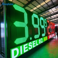 Panneau LED personnalisé pour affichage des prix de l'essence, 7 segments, avec armoire étanche IP65 et télécommande pour pylône extérieur
