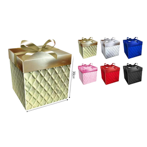 Embossed <b>Folding</b> Gift <b>Box</b> XL 30x30x30 cm Ribbon Bow Elegant <b>Jewelry</b> Container for Special Occasions Peiyong Brand Model 61542 - Product Image 1