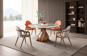 Modern Luxury Natural <strong>Oak</strong> Modern Home Furniture Room Metal Base Round Wood <strong>Dining</strong> Tables Round <strong>Dining</strong> Table <strong>Set</strong> <strong>4</strong> <strong>Chairs</strong> - Product Image 4
