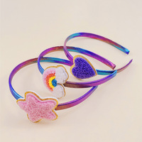 Serre-tête Licorne en Strass pour Enfants, Accessoire Cheveux Scintillant en Tissu pour Fête Princesse, Vente en Gros, Couronne pour Filles