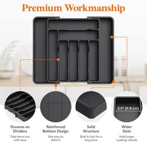 Utensil <b>Tray</b> Silverware Organizer Kitchen Cutlery <b>Trays</b> PP Cutlery <b>Drawer</b> Organizer Expandable Kitchen <b>Drawer</b> Cutlery Organizer - Product Image 4