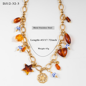 Elegante Leopardenmuster-Herzkette aus 316L Edelstahl mit 18K Gold-Galvanisierung, Wasserfest und Langlebiger Schmuck - Product Image 2
