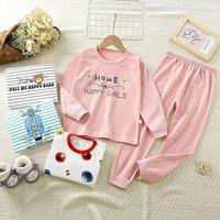 Ensemble de pyjama à manches longues pour enfants, vêtements de nuit à motifs de dessins animés, ensemble de deux pièces pour bébé, vêtements de maison, combinaison de nuit