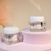 Haute qualité 15g carré Transparent Double couche vide crème pour le visage bouteilles crème pour le visage boîte emballage conteneur personnalisé