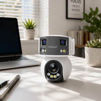 Caméra de surveillance Srihome SH055C 8MP à trois objectifs ultra grand angle avec liaison rotative à 180° °   Système de caméra IP CCTV panoramique PTZ