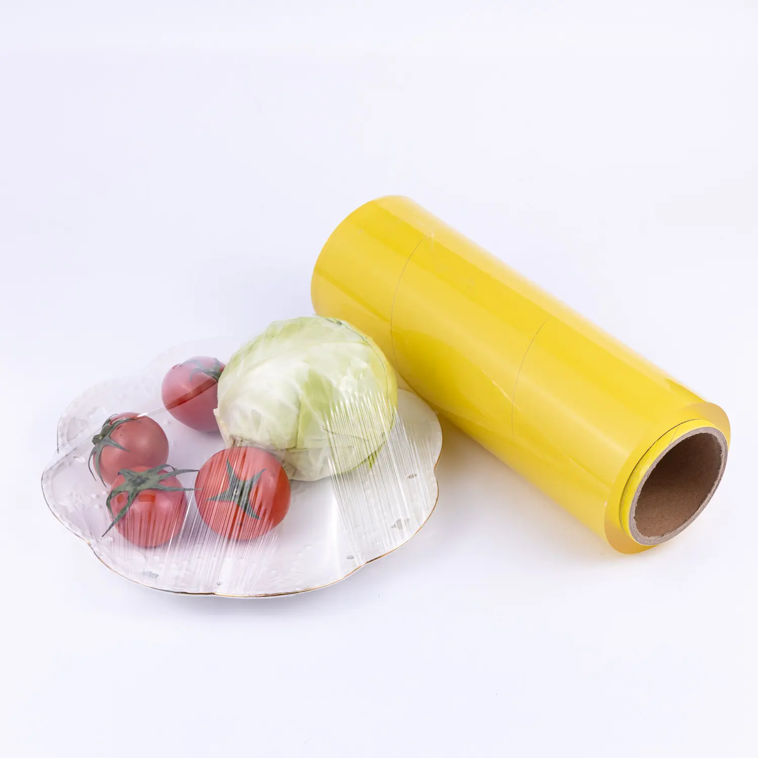 Rollo de película adhesiva embalable de mantenimiento fresco de grado alimenticio de PVC