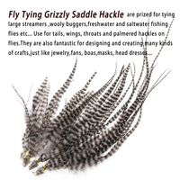 Plumes pour la pêche à la mouche, matériau Grizzly Saddle, hackle pour Woolly Buggers, appâts pour poissons, streamers, leurres de pêche, matériel de pêche