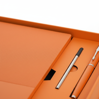 Agenda d'affaires personnalisé en cuir PU A5 avec logo gravé et coffret cadeau stylo fait main pour usage promotionnel