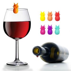 Etiquetas de Identificación para Vasos de Piña, Marcadores de Copas para Fiestas, 6 Piezas, Silicona, Vino Tinto - Product Image 2