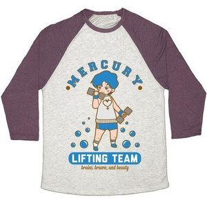 เสื้อยืดเบสบอล Mercury Lifting Team Parody สีขาว แบบยูนิเซ็กส์ ผ้าทริบลน์ - Product Image 5