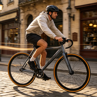 Vélo Fixie en aluminium 700C pour adulte, peinture électrostatique, guidon de course avec ruban de guidon en carbone