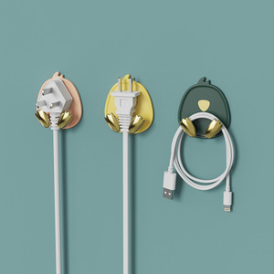 Wall Mounted Plug Hooks Round Adhesive No Drill Punch Free Cable Storage <b>Rack</b> For <b>Kitchen</b> Wall Organizing - Product Image 1