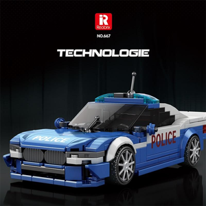 Reobrix Bugatti DeLorean <span class=keywords><strong>patrouille</strong></span> voiture de Police MOC bloc de construction ensemble 1:24 sport course modèle <span class=keywords><strong>jouet</strong></span> pour enfants éducatif bricolage Mini - Product Image 3