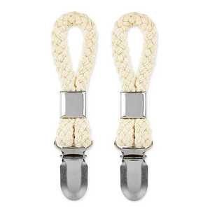 Clips <span class=keywords><strong>pince</strong></span> à serviette en boucle de coton tressé polyvalent avec <span class=keywords><strong>pince</strong></span> en métal cintre en tissu <span class=keywords><strong>pour</strong></span> la maison salle de bain cuisine dossier de rangement - Product Image 3
