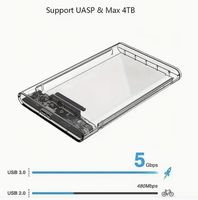 Harga pabrik 2.5 inci SATA HDD SSD penutup USB 3.0 Hard Disk eksternal kasus kotak plastik Casing 7 mm-9.5 mm