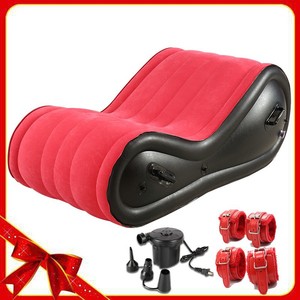 PVC 에어 쿠션 섹스 소파 침대 BDSM 섹시 의자 4개 수갑 포함 야외 가구 커플용 (해변, 정원) - Product Image 6