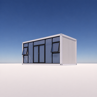 Maison préfabriquée modulaire en conteneur avec verre trempé pour immeuble de bureaux, taille personnalisée, structure en acier galvanisé