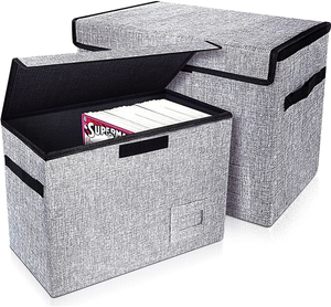 2 Pieces Comic Book Storage Organization, Mildew Proof Moisture Proof Folding Box With Lid, Book Organizer