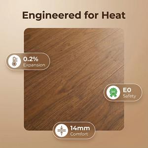 15mm 다크 월넛 바닥재 - 크로스 코어, 솔리드 코어 대형 일체형 판재, 바닥 난방용 침실용 내열성 - Product Image 2