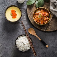 Ensemble de bols à ramen en céramique émaillée écologique personnalisés, avec baguettes et cuillère, pour servir les nouilles japonaises et coréennes, essentiel
