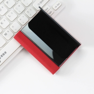 Porte-cartes de visite personnalisé <span class=keywords><strong>en</strong></span> acier inoxydable – <span class=keywords><strong>Cadeau</strong></span> sur mesure avec texture cuir PU et acier inoxydable - Product Image 4