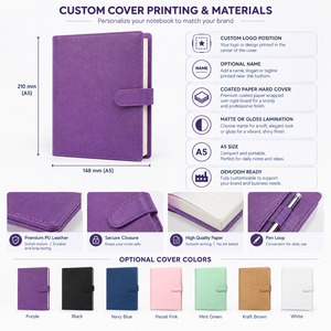 Cartella Portadocumenti Personalizzata in Pelle PU, Organizzatore per Ufficio, Porta Documenti Aziendali - Product Image 4