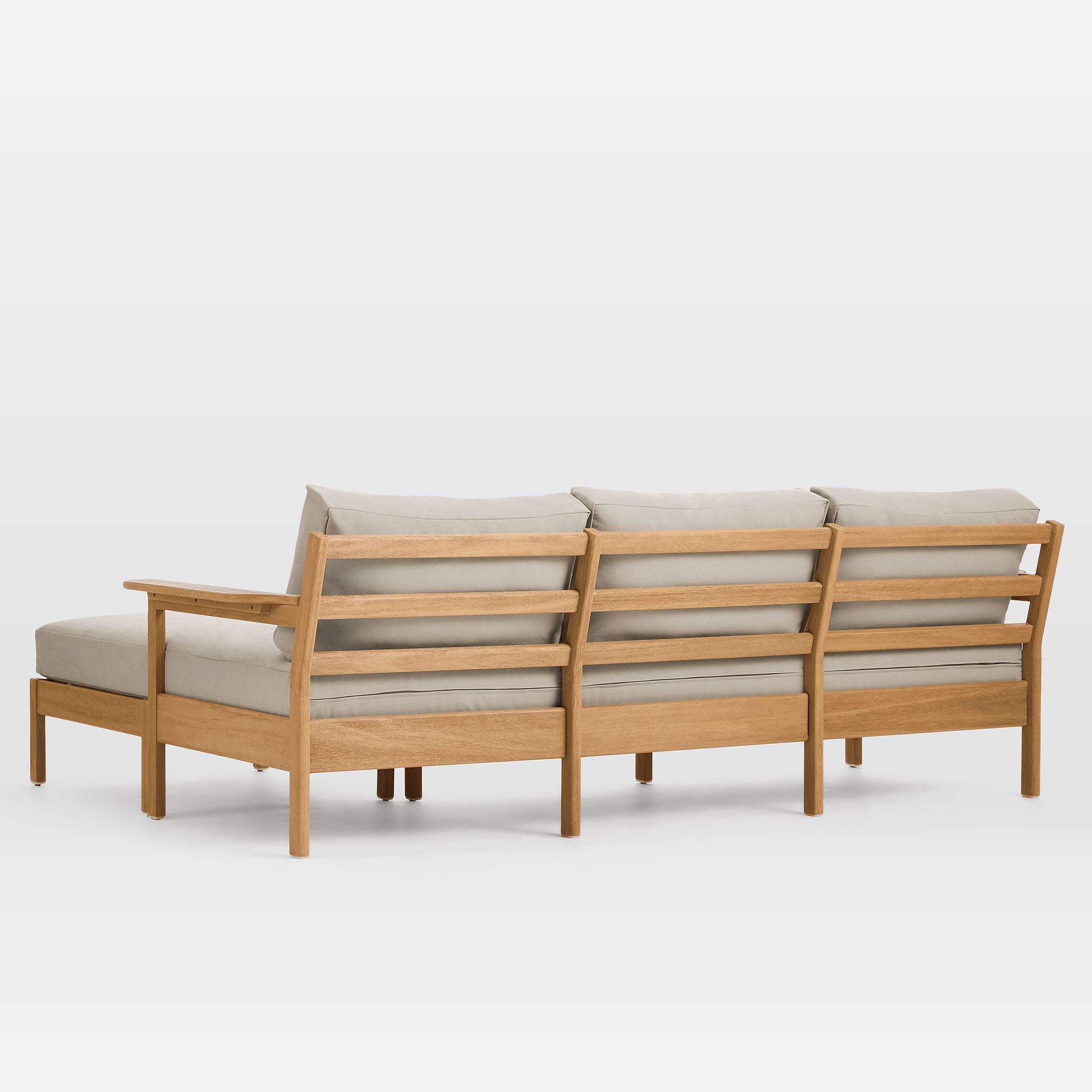 Modern Patio Garden Sets Comfortable Sectional Armed Sofa Teak Outdoor Furniture