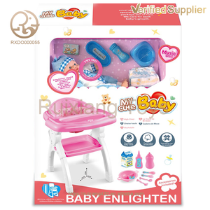 Jouet de poupée en plastique éducatif pour bébés et enfants avec chariot ensemble d'alimentation chaise haute et jouets médicaux pour médecins - Product Image 5